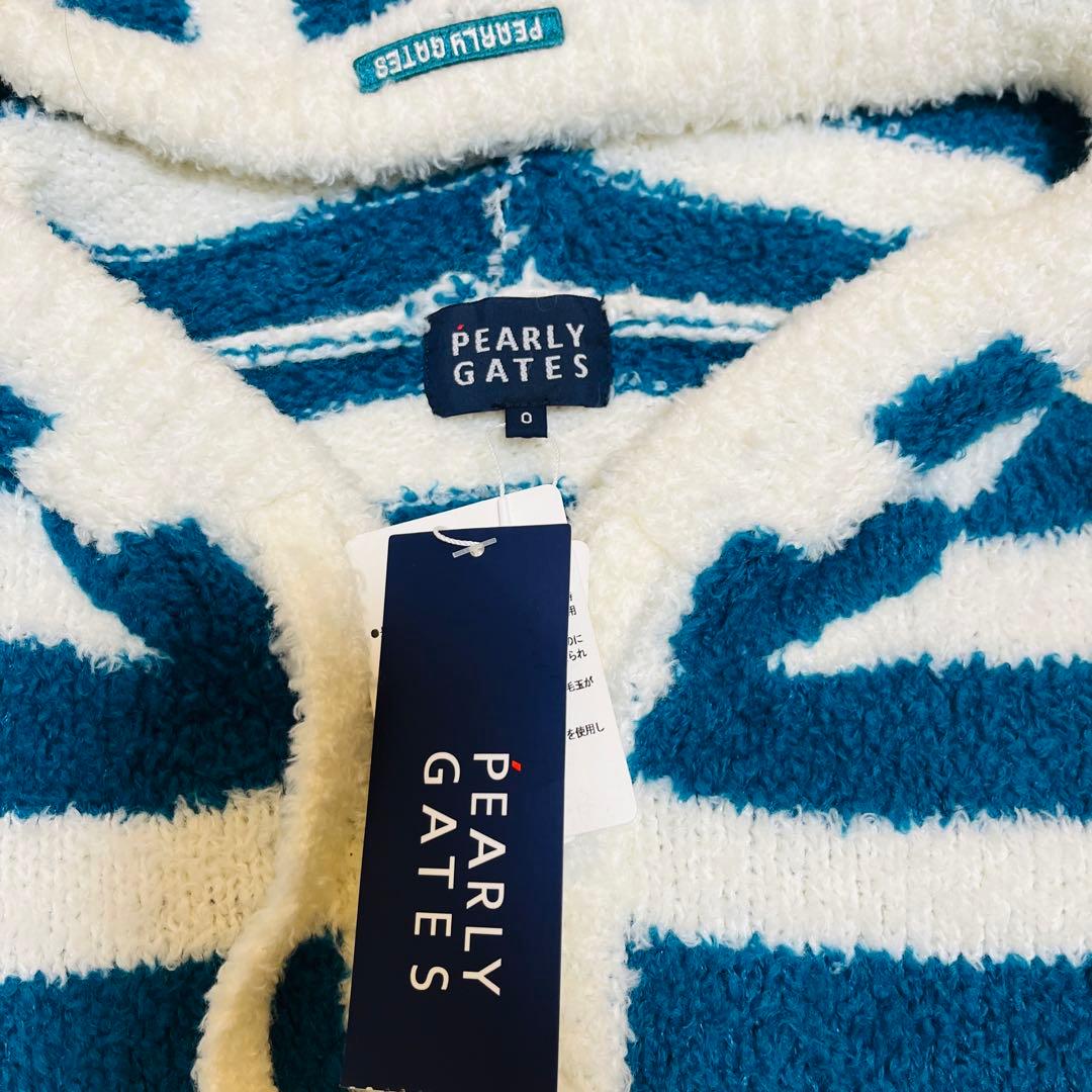 パーリーゲイツ フード付きニット パーカー ボーダー サイズ0新品未使用タグ付き