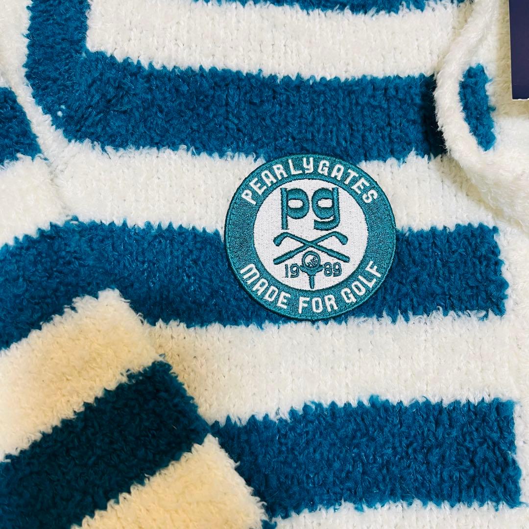 パーリーゲイツ フード付きニット パーカー ボーダー サイズ0新品未使用タグ付き