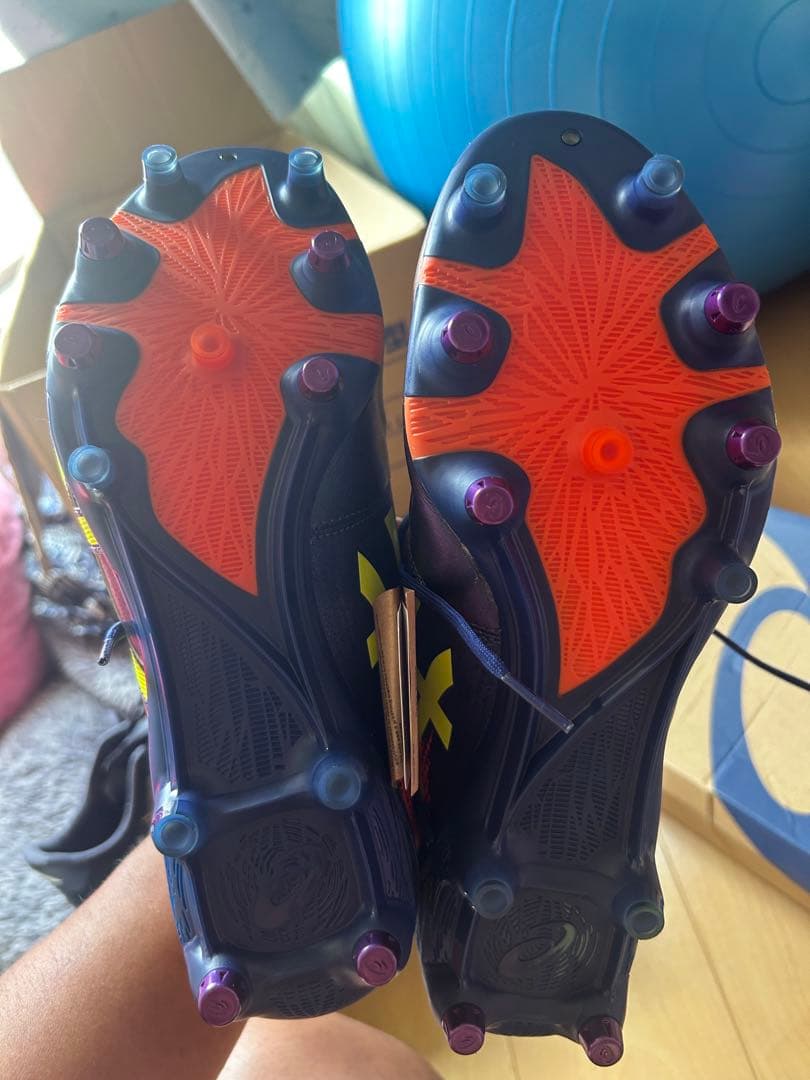 ASICS スパイクシューズ ネイビー/オレンジ