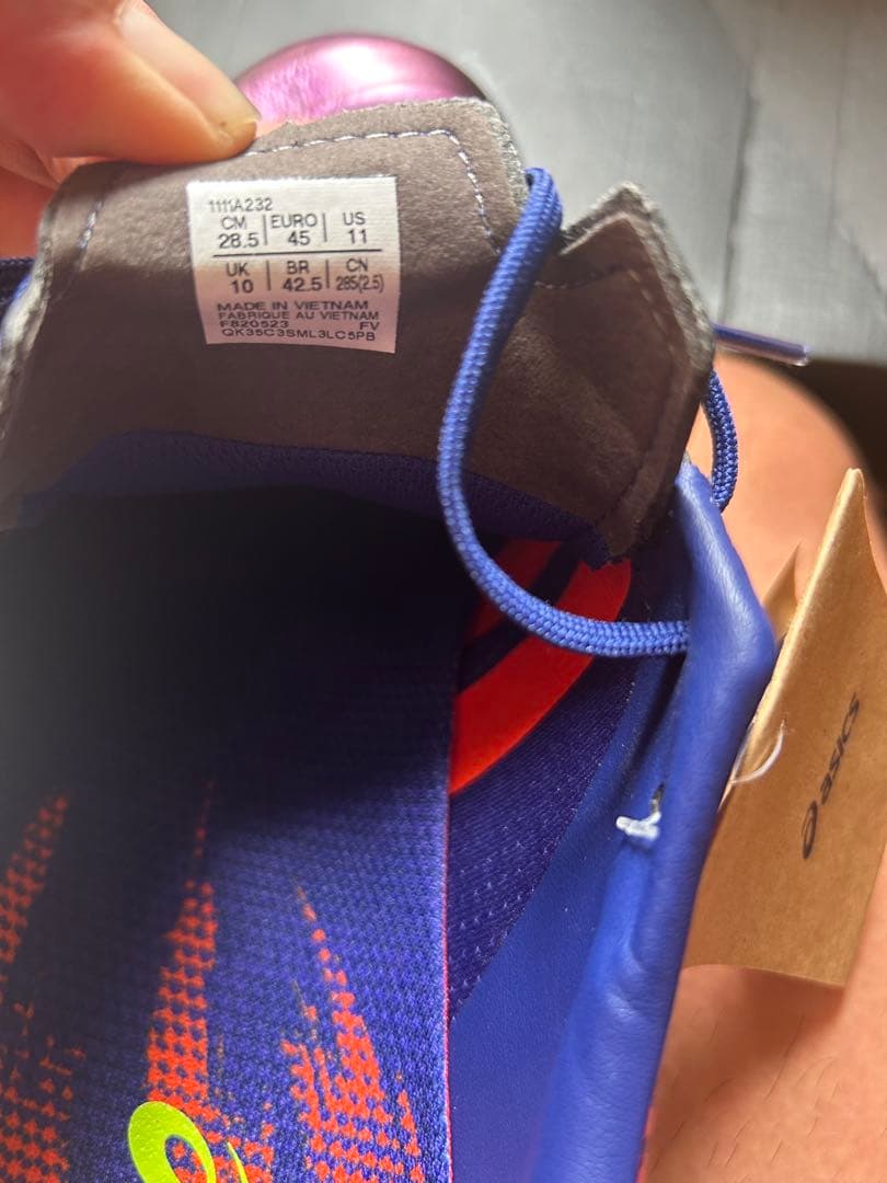 ASICS スパイクシューズ ネイビー/オレンジ