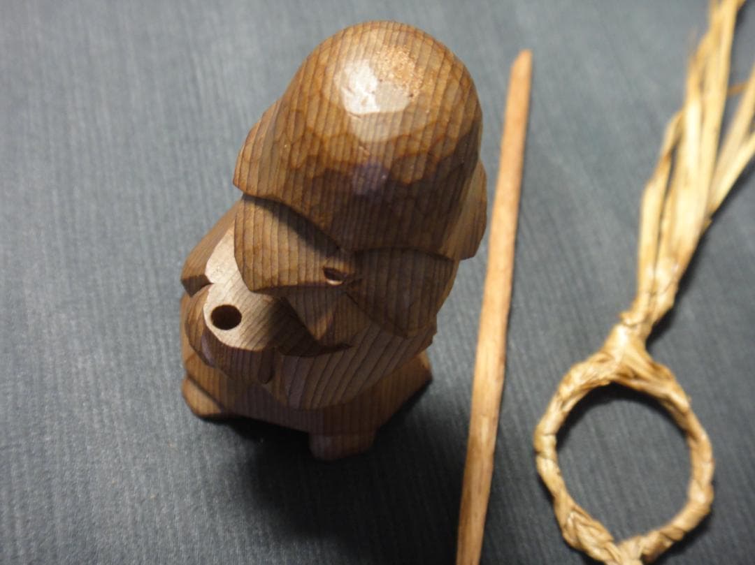 e*n様 希少 藤戸竹喜　ユーカラエカシ　木彫り 彫刻　置物　 アイヌ