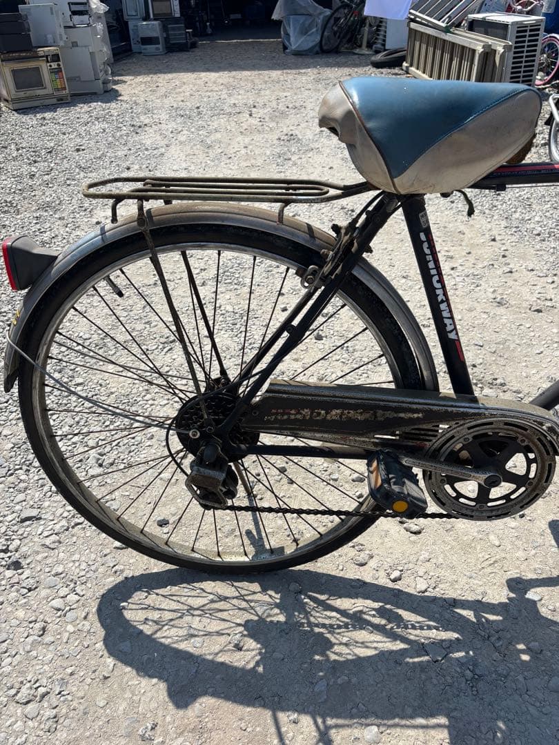 シティバイク 26インチ 黒/赤 スチールフレーム