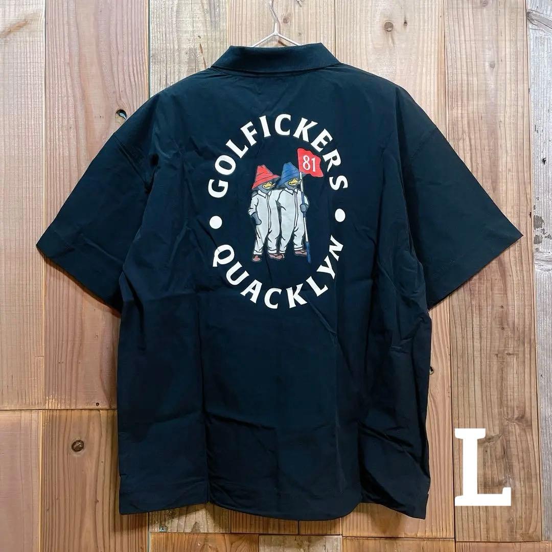 Golfickers ゴルフィッカーズ 半袖ポロシャツ ハーフジップ ブラック