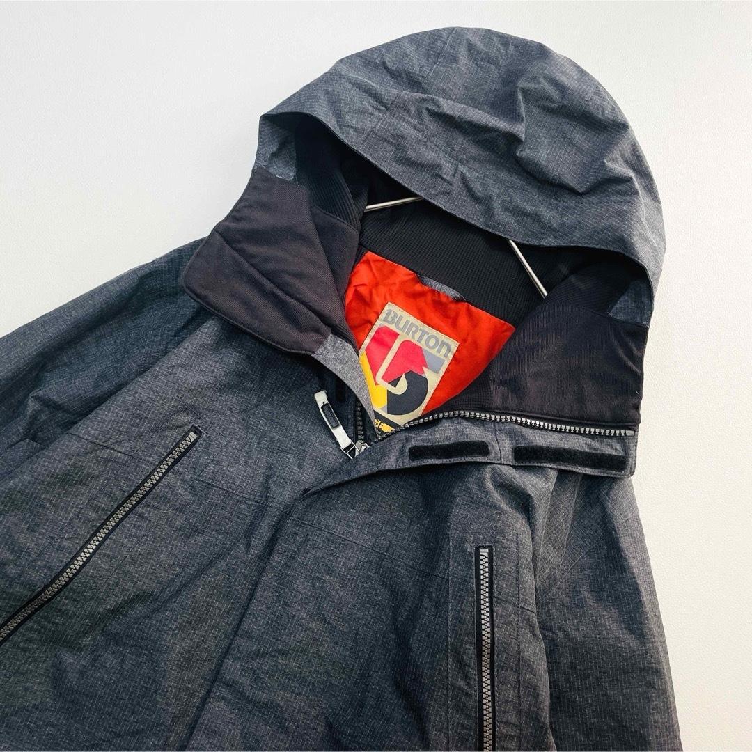 6658【美品】バートン　ジャケット　メンズ スノボウェア　ストライプ　グレー