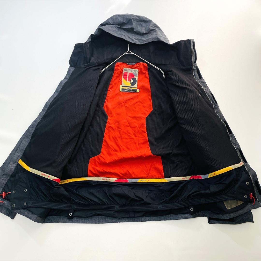 6658【美品】バートン　ジャケット　メンズ スノボウェア　ストライプ　グレー