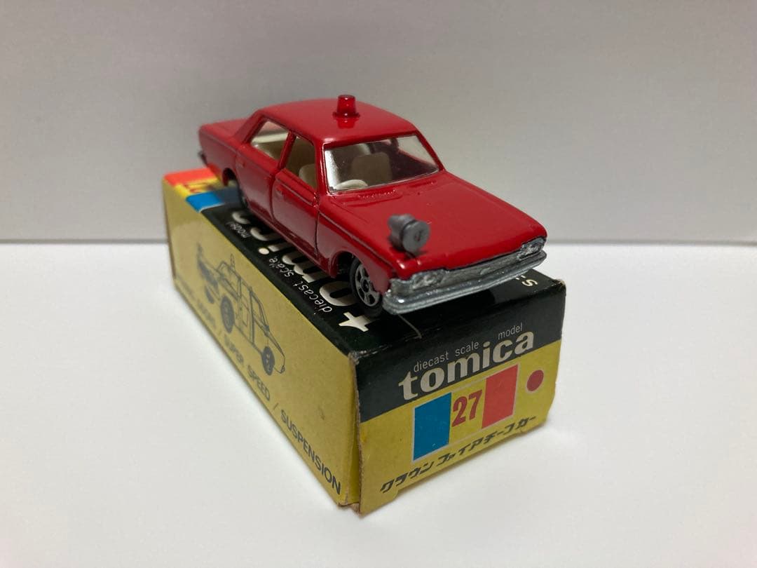 トミカ　日本製　クラウンファイアチーフカー　1Aホイール　色指定箱　当時物　希少