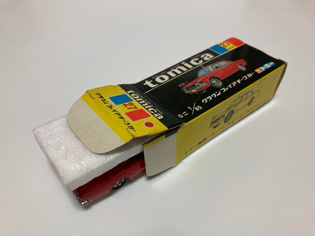 トミカ　日本製　クラウンファイアチーフカー　1Aホイール　色指定箱　当時物　希少