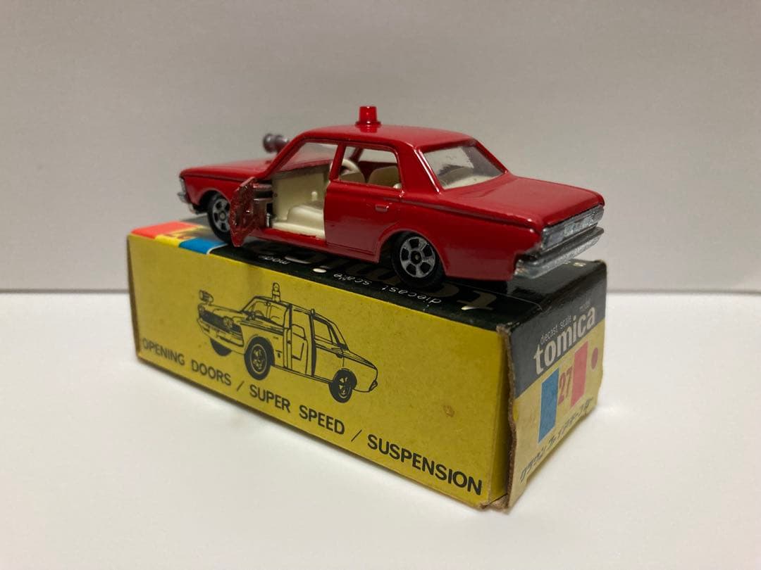 トミカ　日本製　クラウンファイアチーフカー　1Aホイール　色指定箱　当時物　希少