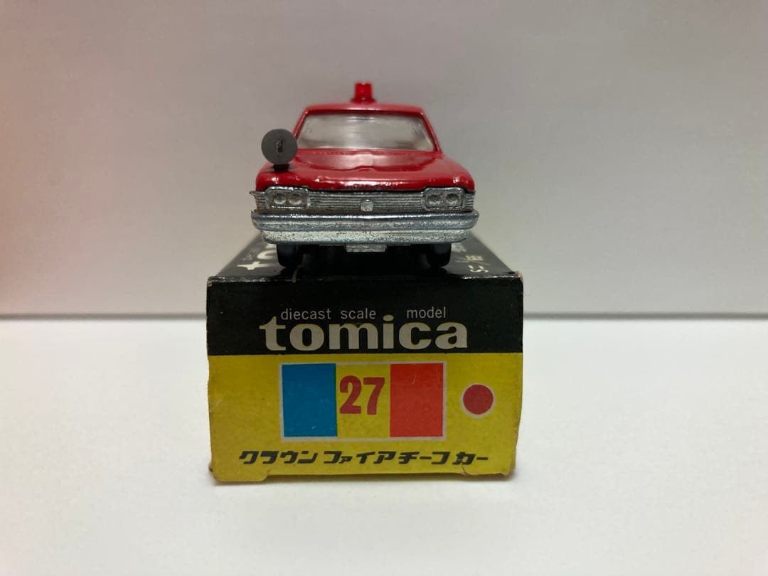 トミカ　日本製　クラウンファイアチーフカー　1Aホイール　色指定箱　当時物　希少