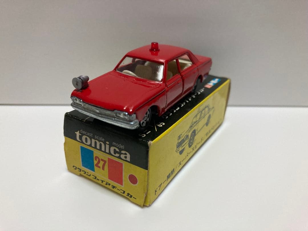トミカ　日本製　クラウンファイアチーフカー　1Aホイール　色指定箱　当時物　希少