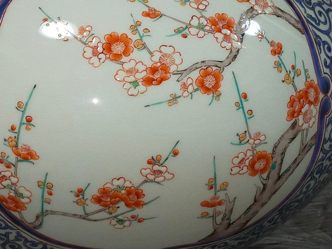 ♥値下げ！小畑仁　柿右衛門様式　特大　花瓶　共箱付き　有田焼　伊万里　骨董　古玩