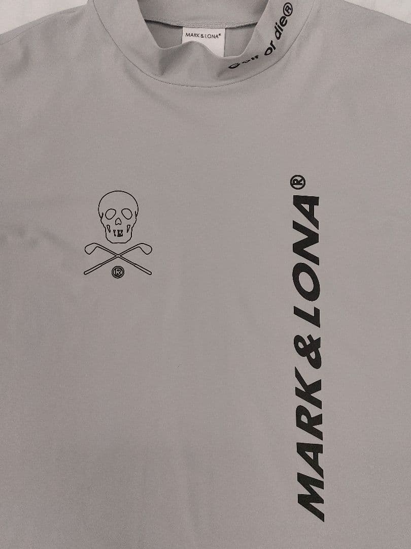 美品　マークアンドロナ　モックネック　半袖 メンズ　ゴルフ　46　マーク&ロナ