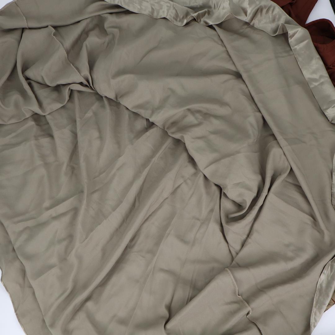 【美品フラメンコ衣装】光沢ブラウン×刺繍花柄 ドレス 大きく広がる裾 ワンピース