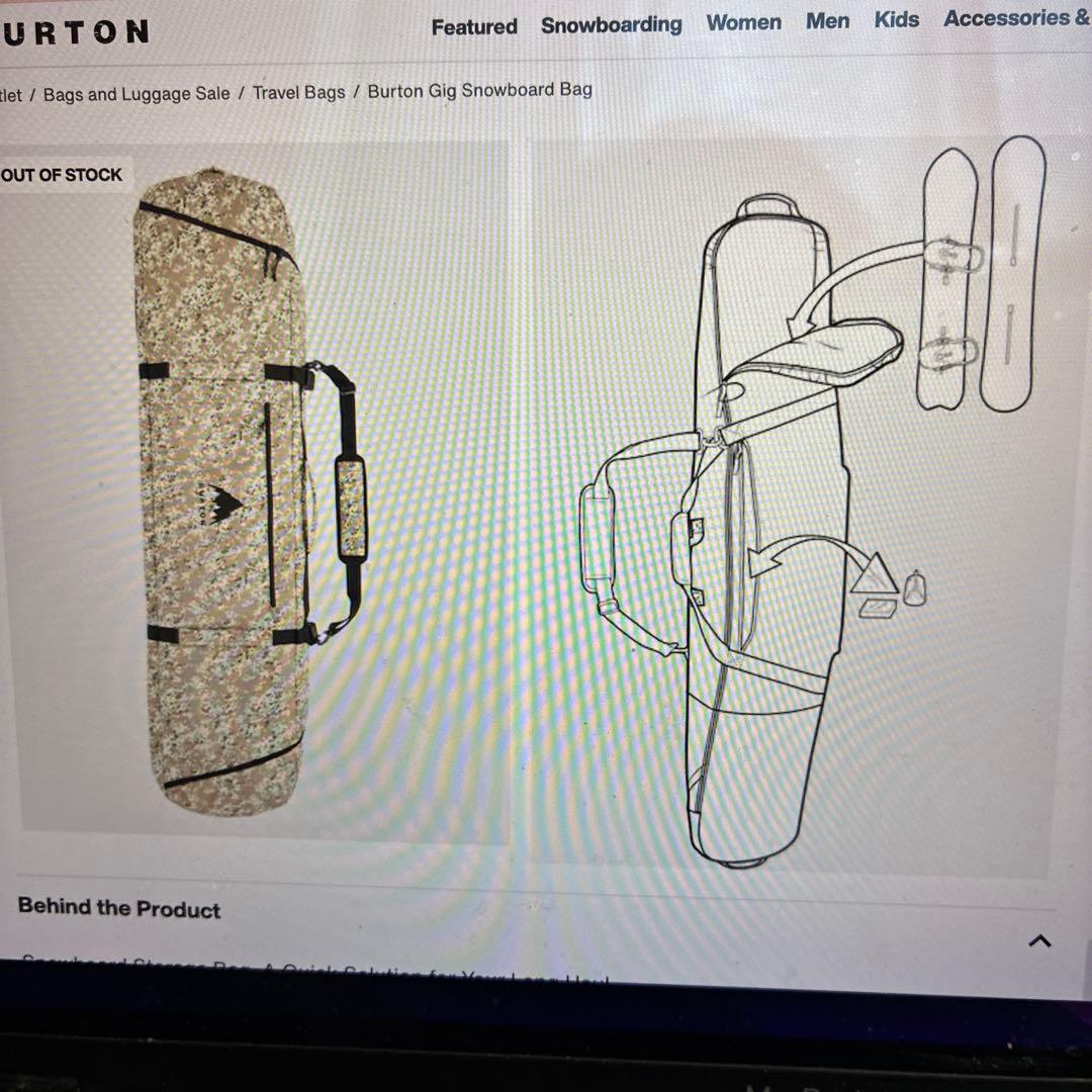 BURTON ギグ スノーボードバッグ 156 カモフラージュ