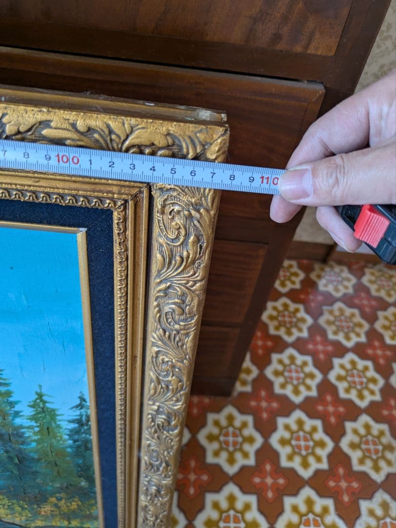 【さらに値下げ！】山と湖の風景 油彩画