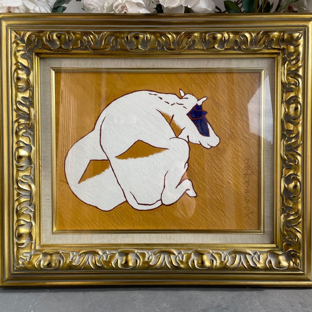 熊谷守一　牛　油絵　画像にサイズあり