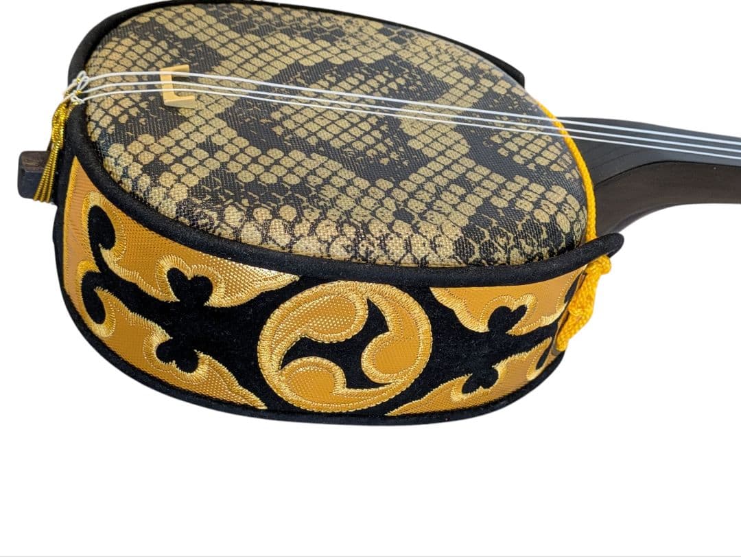 三線 ヘビ柄 専用ケース付き