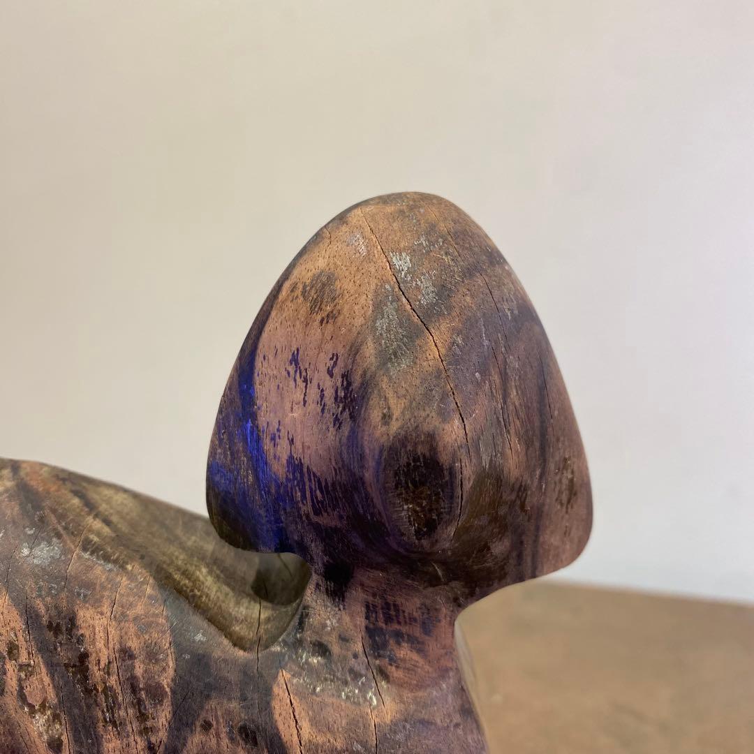 古い犬 木彫り アンティーク オブジェ アートピース