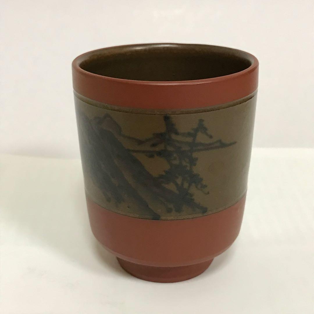 佐渡 無名異焼き 茶器セット湯呑み茶碗 5客 急須 1個 3代目伊藤赤水