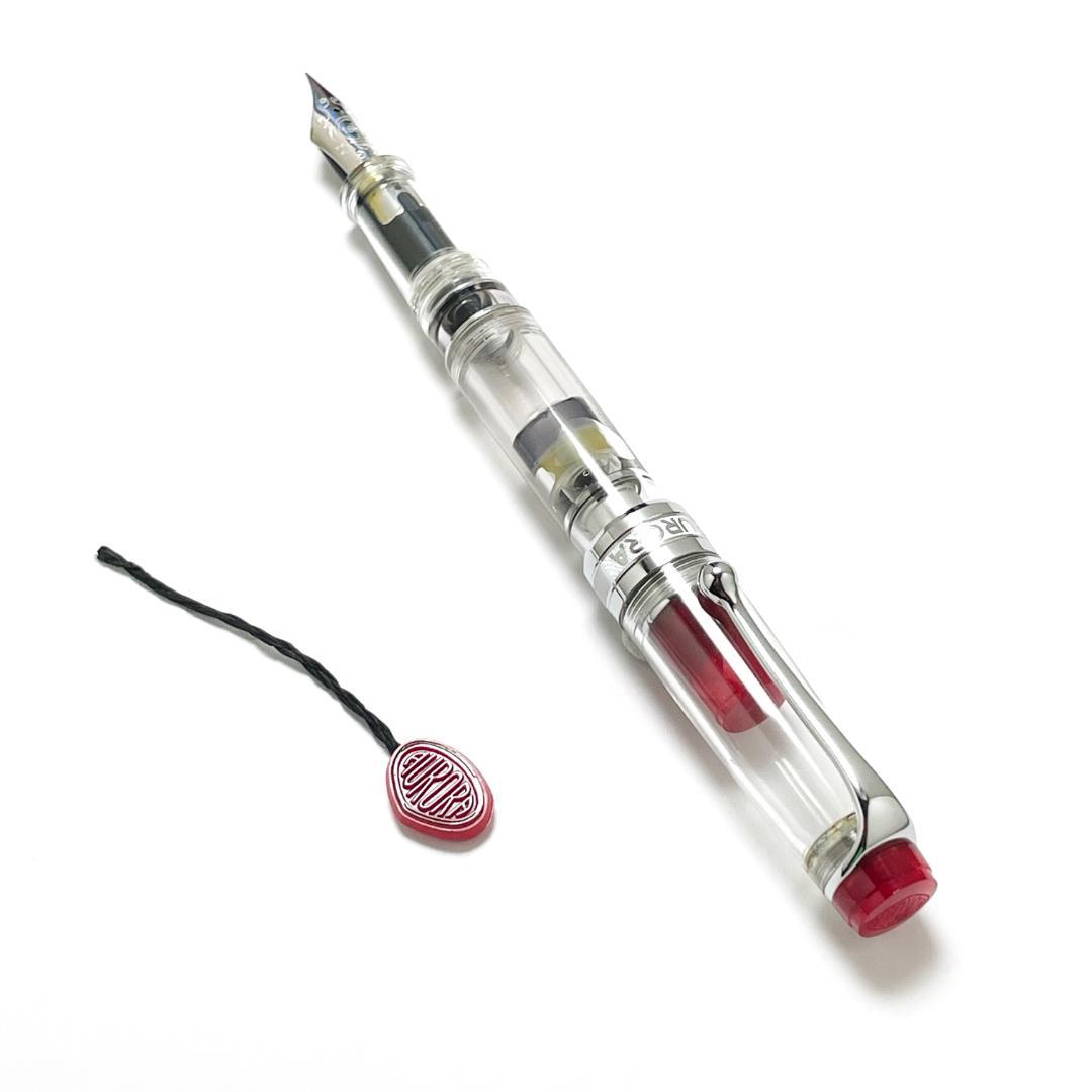 きれい アウロラ 万年筆 限定品 オプティマ デモンストレーター レッド F