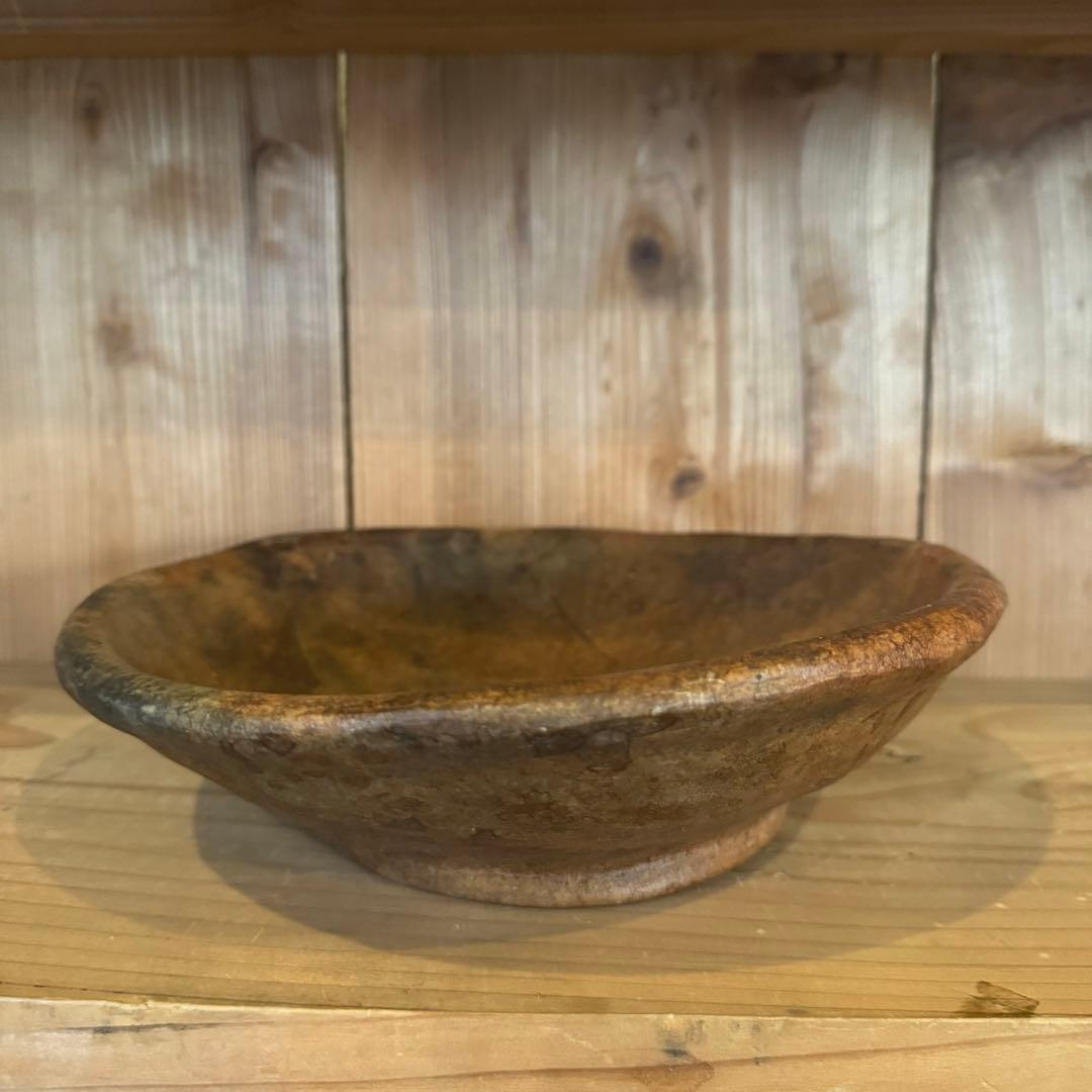 アフリカ 陶製高台鉢 素焼き ビンテージ 器 アンティーク 民藝 古道具 古物