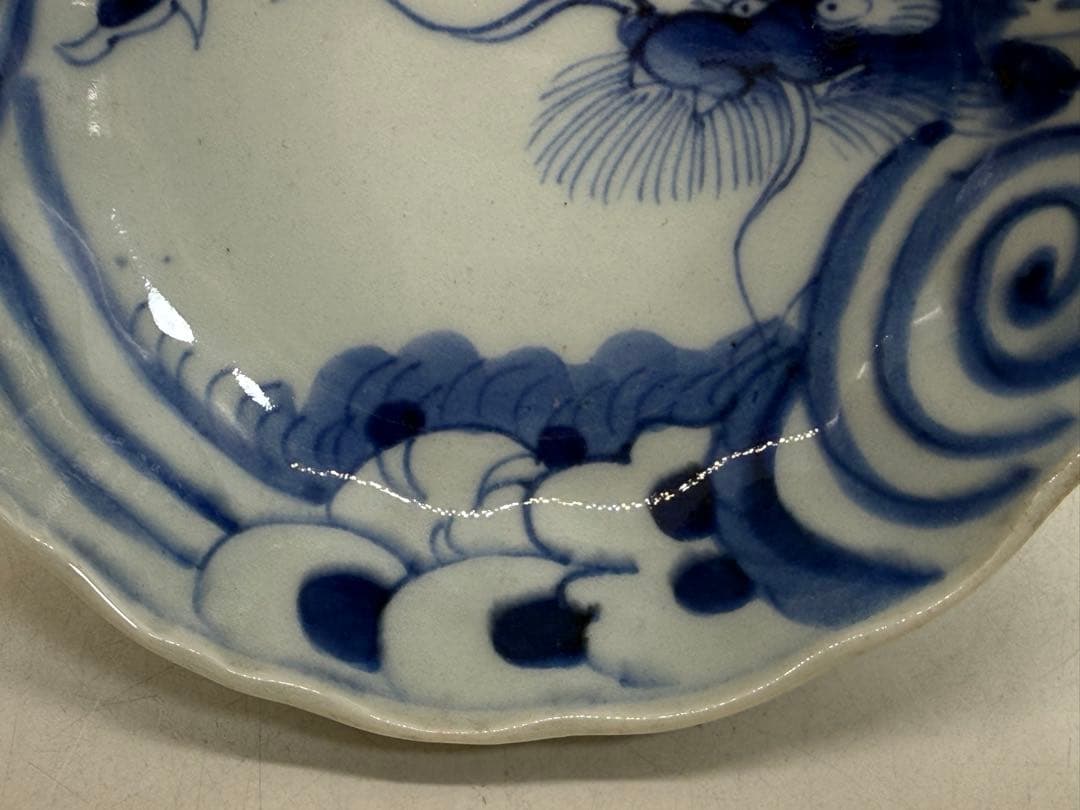 染付　龍紋鱠皿4点　なます　懐石料理　送料込み260123