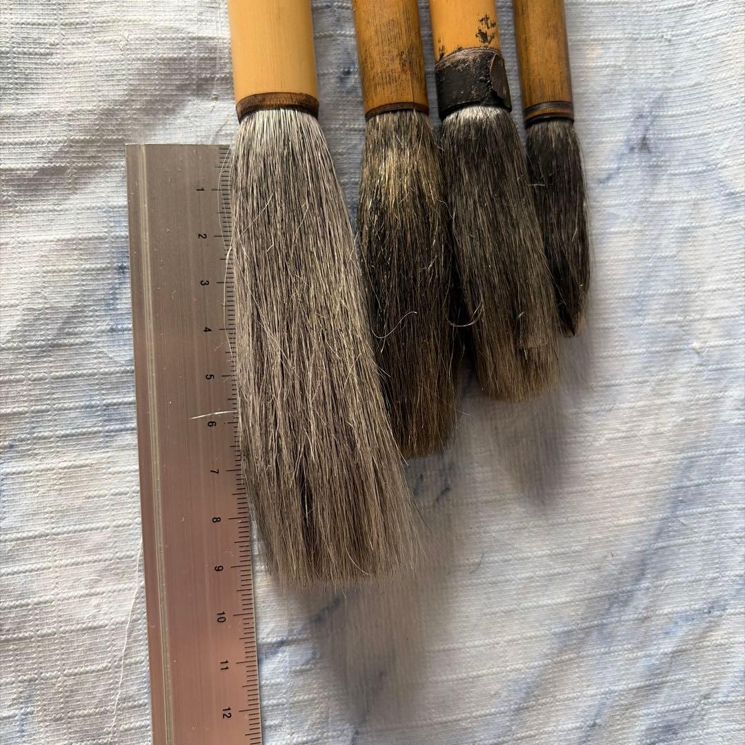 古筆　唐筆　毛筆　羊毛　中国　アンティーク　上海工藝　頂峰　竹　文房四宝