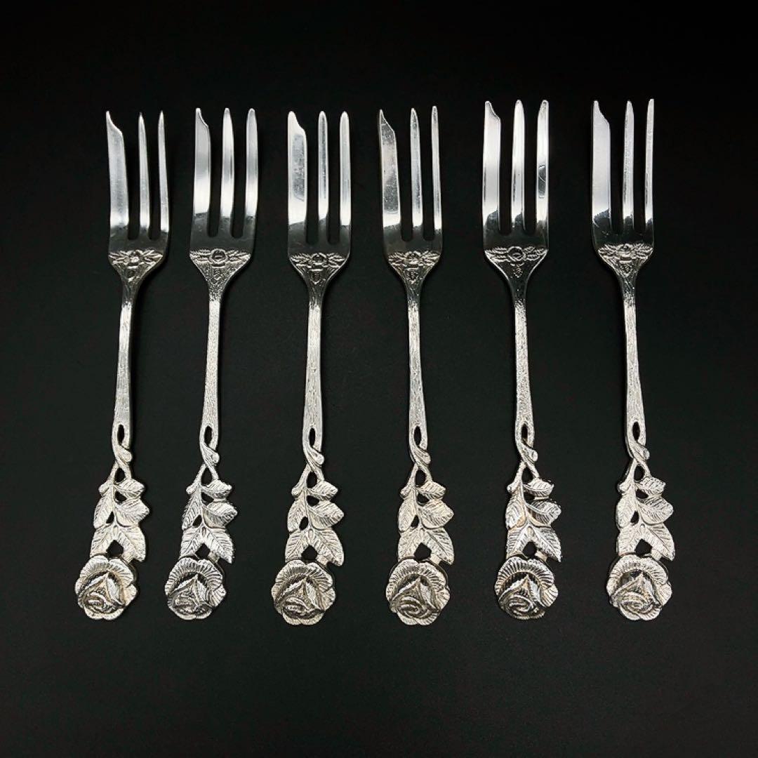 ドイツアンティーク ANTIKO ヒルデスハイムローズフォーク6本