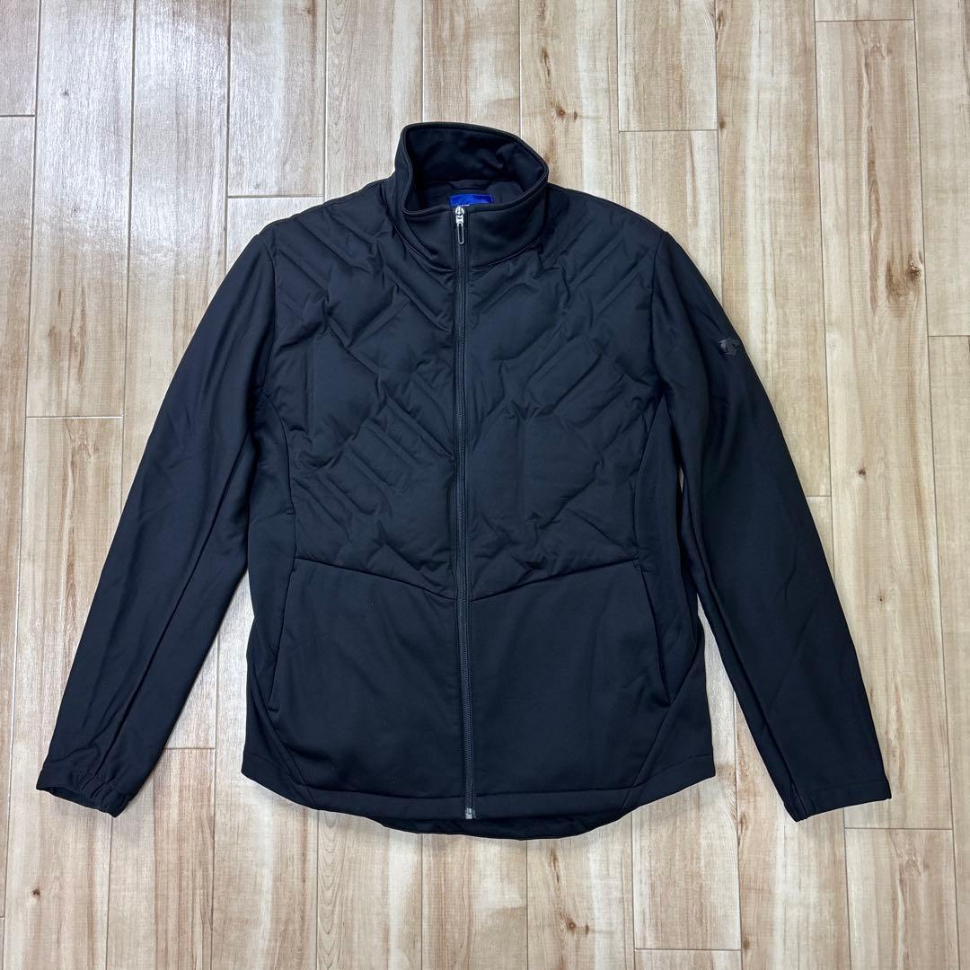 デサントゴルフ ダウンジャケット 袖ロゴ　黒　ブラック　フリース　Lサイズ