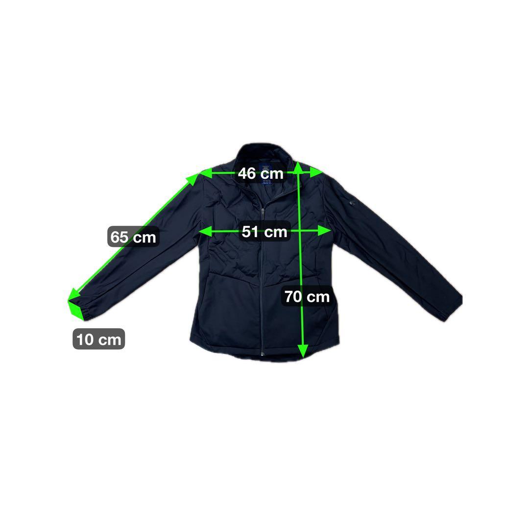 デサントゴルフ ダウンジャケット 袖ロゴ　黒　ブラック　フリース　Lサイズ