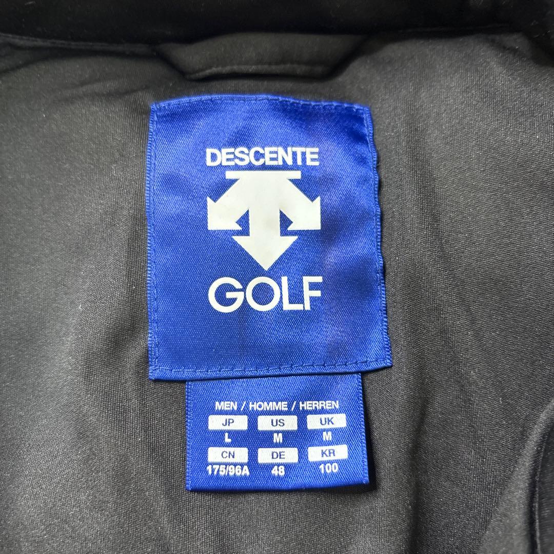 デサントゴルフ ダウンジャケット 袖ロゴ　黒　ブラック　フリース　Lサイズ