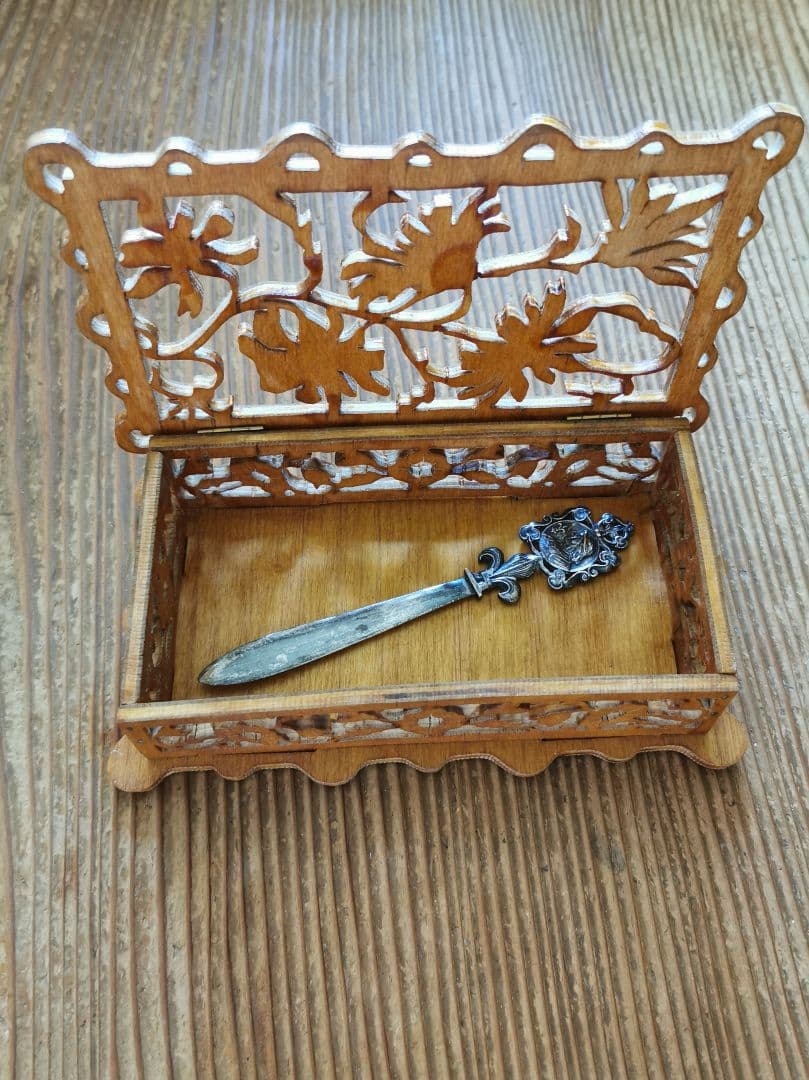 アンティーク フランス ジャンヌダルク ペーパーナイフ 騎士の百合紋 聖女の紋章