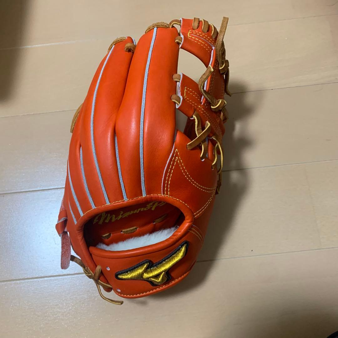 最最最終値下げ！！ミズノプロ　 軟式グローブ オレンジ　耕作印入り