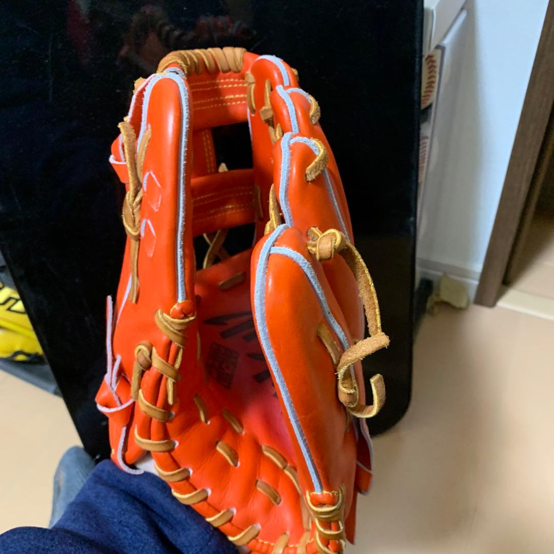最最最終値下げ！！ミズノプロ　 軟式グローブ オレンジ　耕作印入り