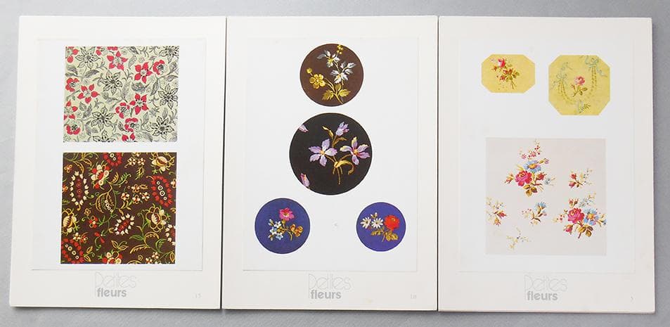 カンザス地方の染色図案資料、小花、刺繍、テキスタイルデザイン、