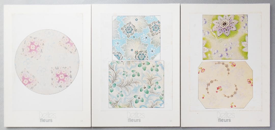 カンザス地方の染色図案資料、小花、刺繍、テキスタイルデザイン、