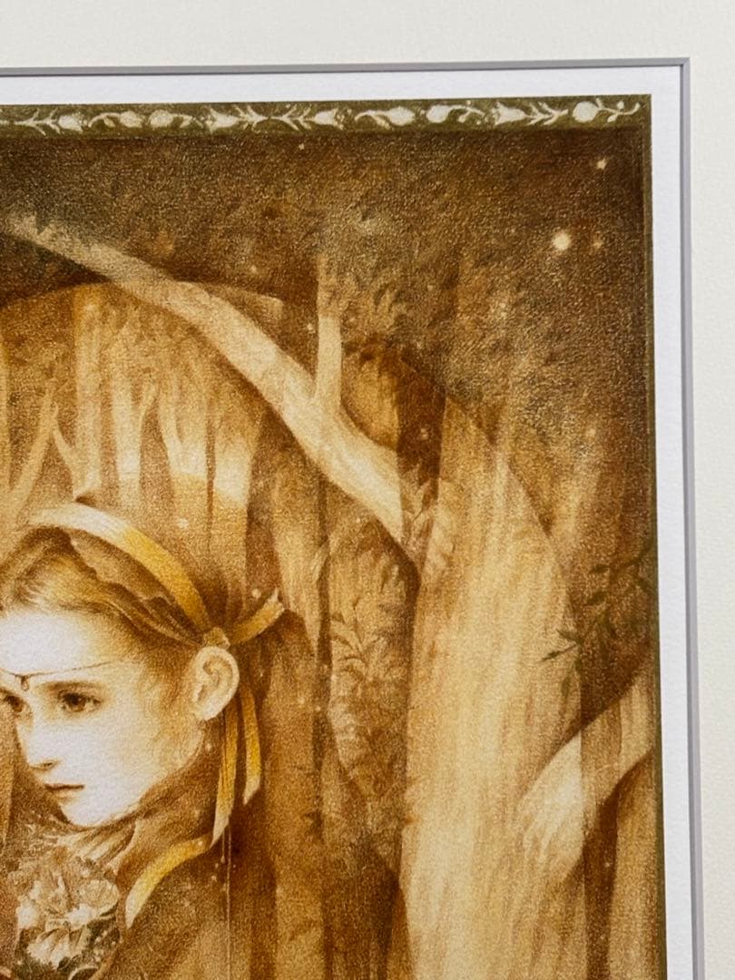 きたのじゅんこ『黄金の森の少女』直筆サイン入版画 絵画 美少女 美人画保証書付
