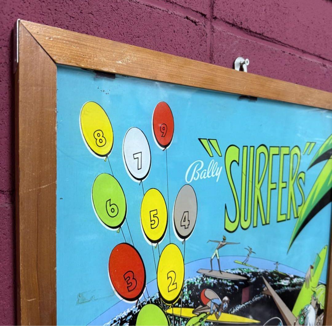 【希少】Bally バリー社 古いピンボールマシン バックグラス 背面パネル