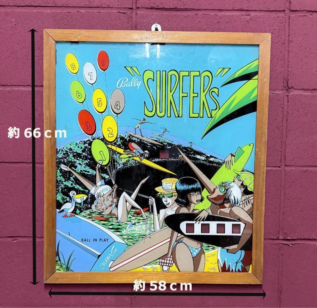 【希少】Bally バリー社 古いピンボールマシン バックグラス 背面パネル
