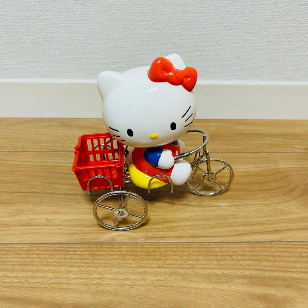 ハローキティ 自転車 陶器　貯金箱 昭和レトロ