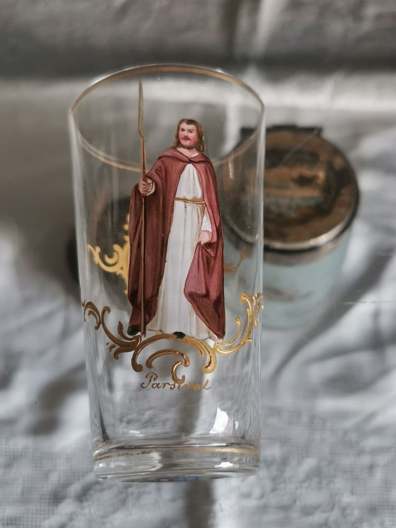 アンティーク ロブマイヤー ウィーン手描エナメル金彩 オペラ歌劇ショットグラス