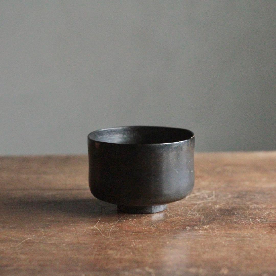 木製 黒茶碗 半筒 茶碗 古道具 アンティーク 茶道具