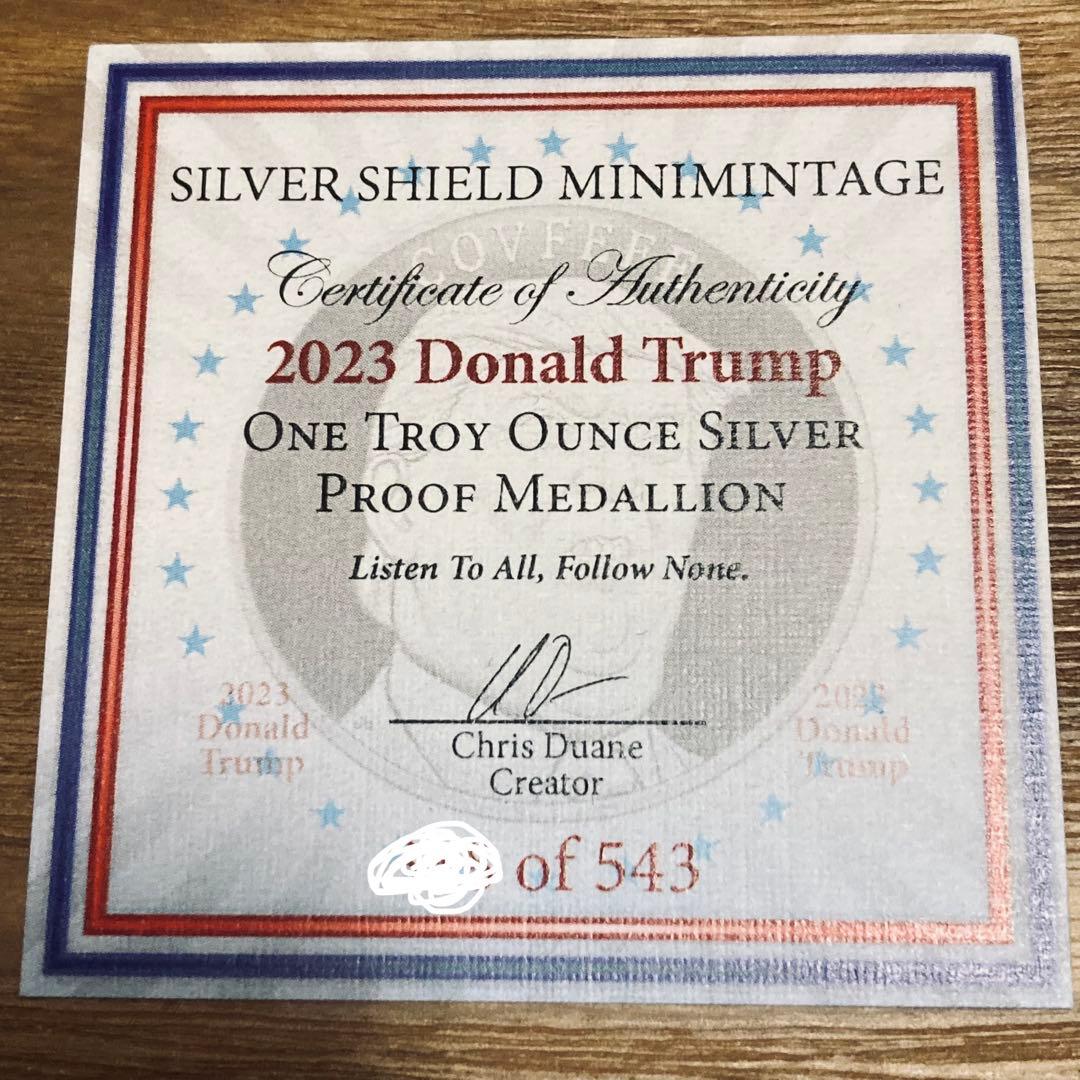 （レア！）トランプ大統領　1オンス　銀貨　COVFEFE