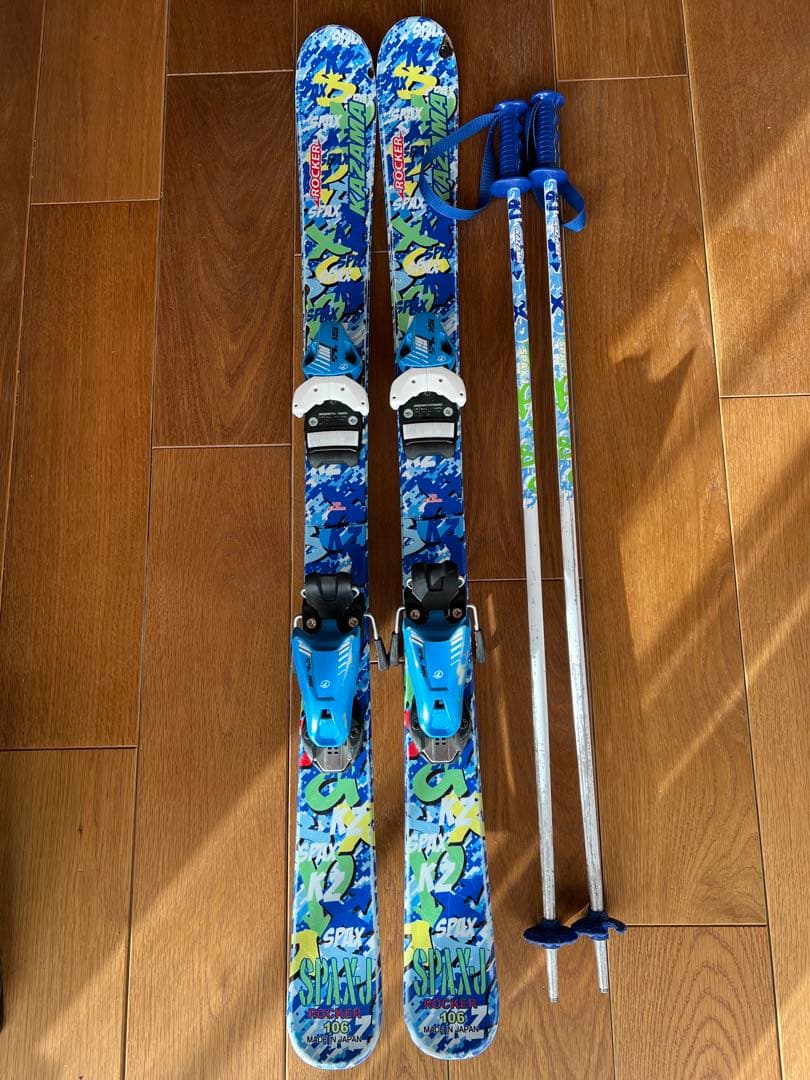 子供用スキーセット（板・ブーツ・ストック・ビンディング）