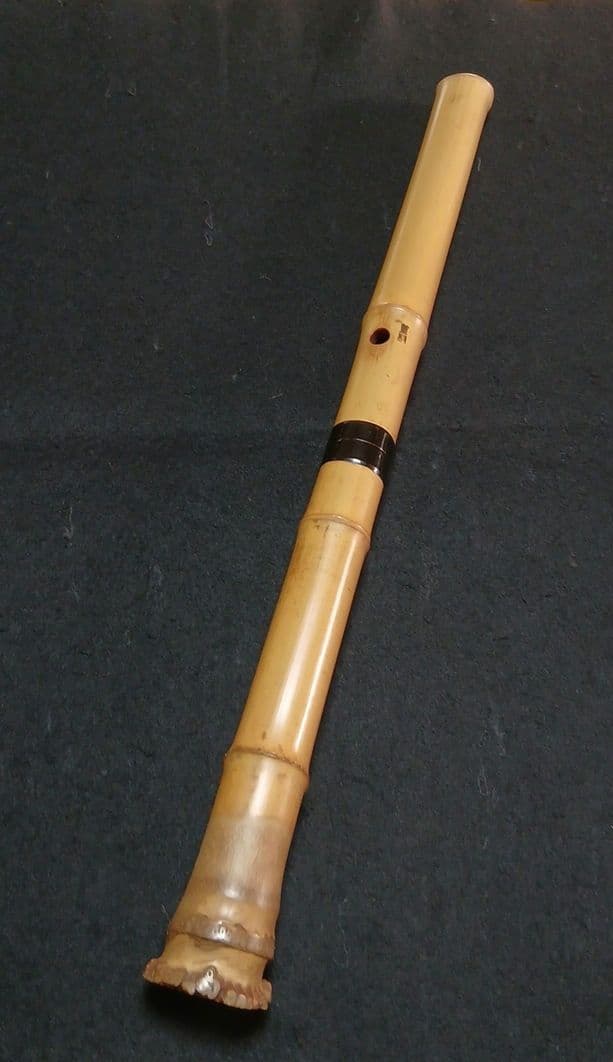 和楽器　尺八　本体 銘有　竹製 5穴　縦笛　和楽