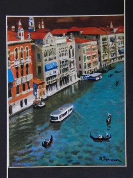 田村 孝之介、河岸、高級希少画集画、版上サイン入 新品額付