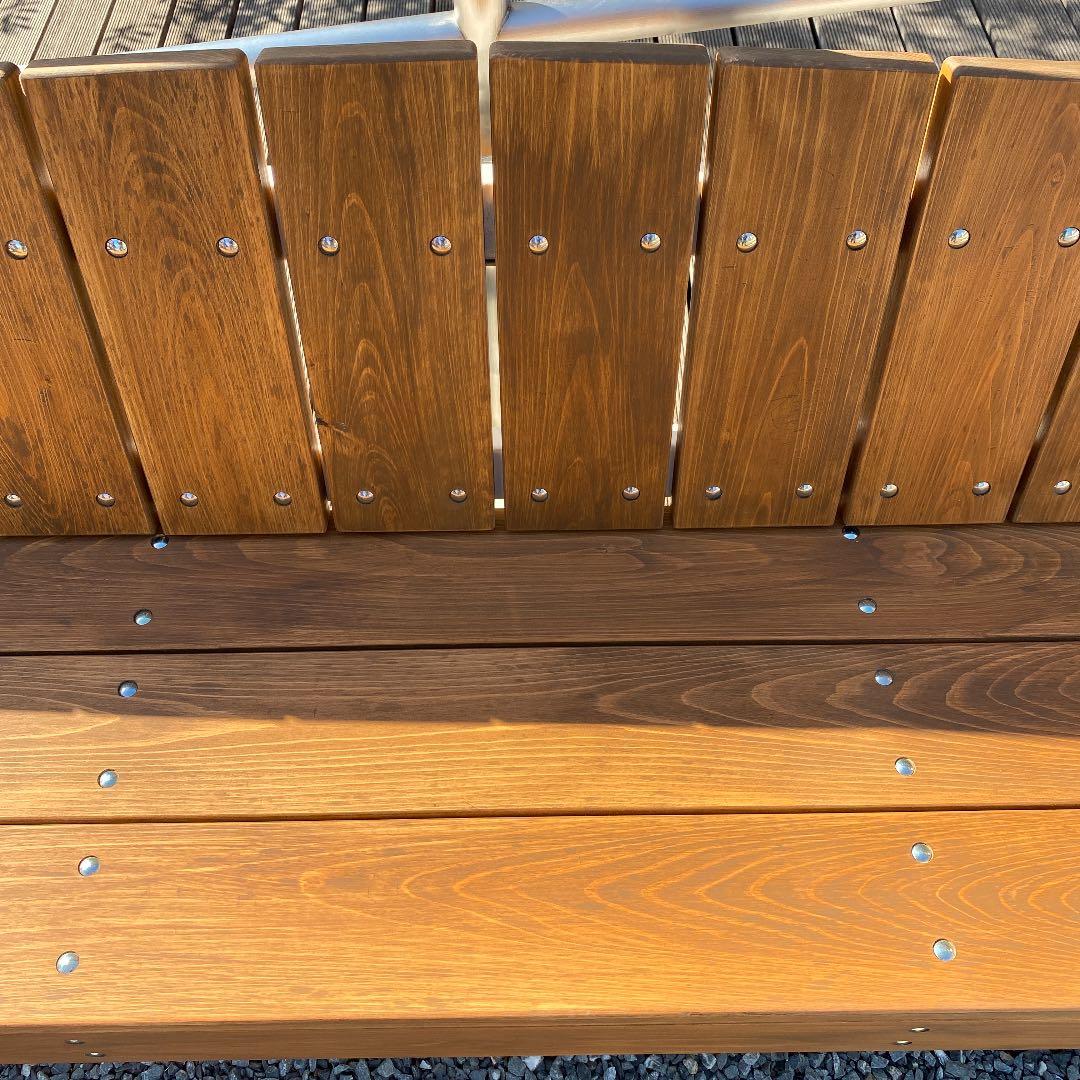 ハンドメイド　ガレージ　ベンチ　鉄骨ベース　檜　桧　ヒノキ　特注可能　高耐久