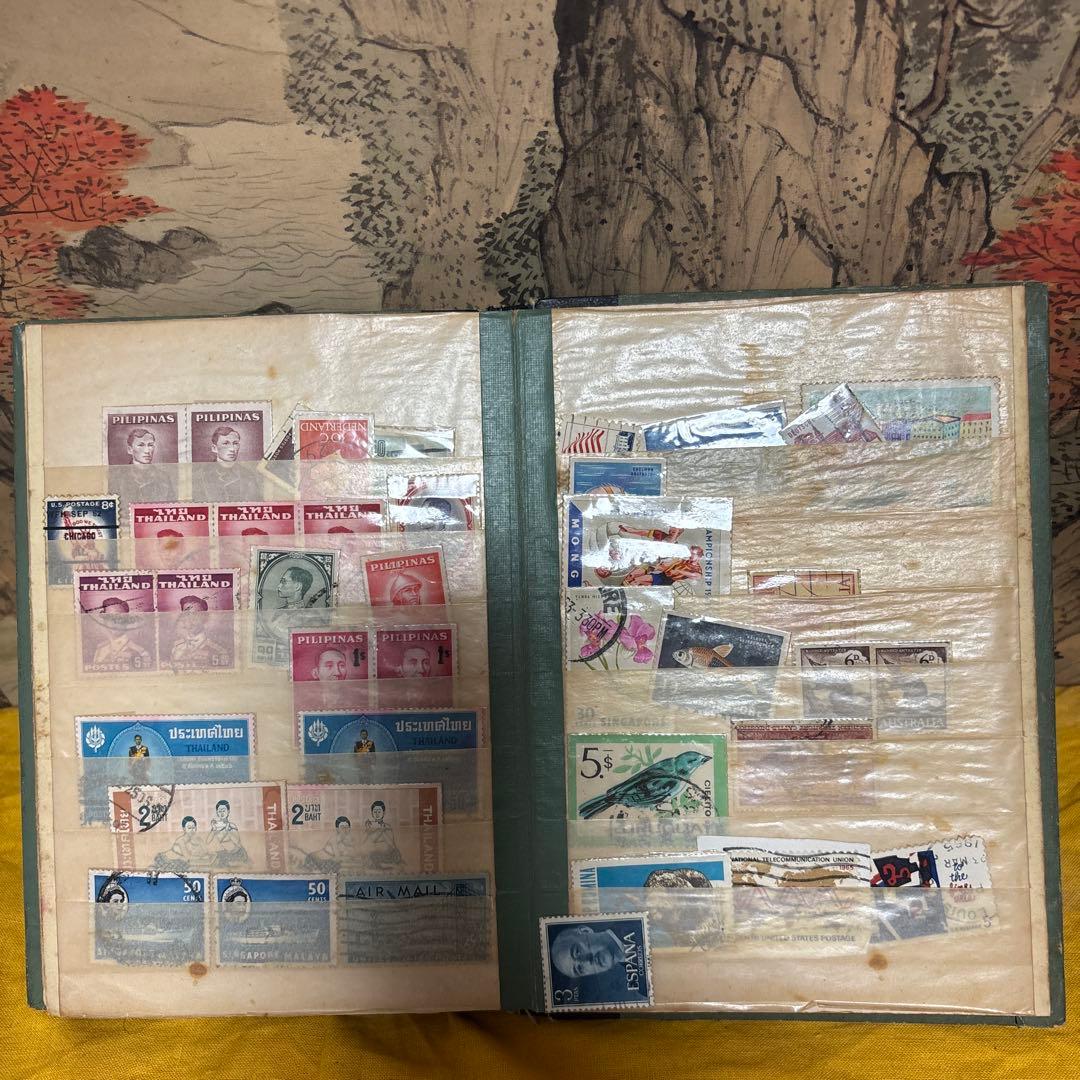 使用済切手収集冊子 フィリピン・ソビエト連邦、日本など