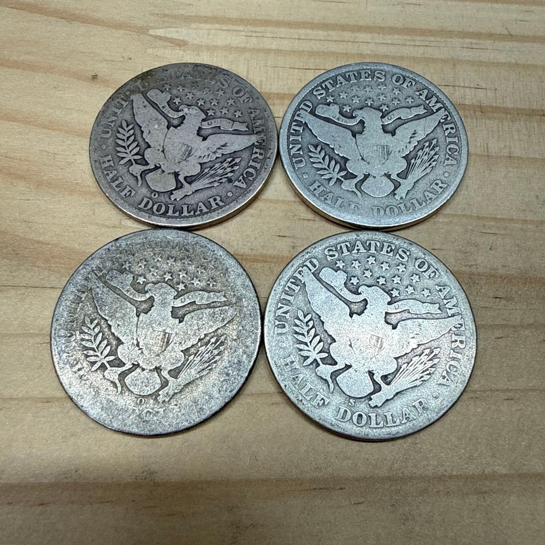 1907年 リバティヘッド ハーフダラー 4枚セット