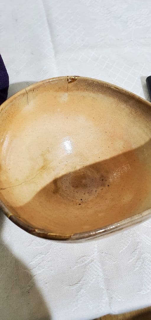 茶道具　時代物　古萩焼のお茶碗　金継　骨董品、美術品